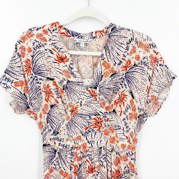 & Other Stories Palm Abstract Floral Print Mini Dress Sz 4 - Picture 3 of 14